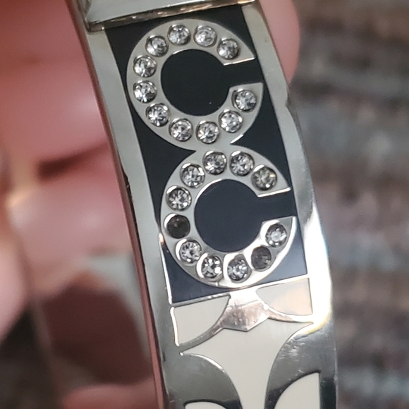 Coach Gold-plated Patchwork Pave Bangle - Picture 7 of 7